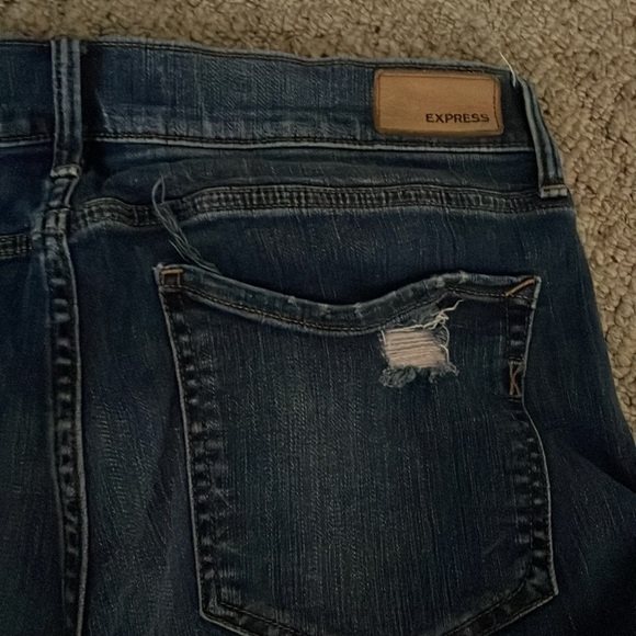Express Stretch+ Performance Destructed Mid-rise Skinny Jeans Sz 12 - Picture 7 of 10